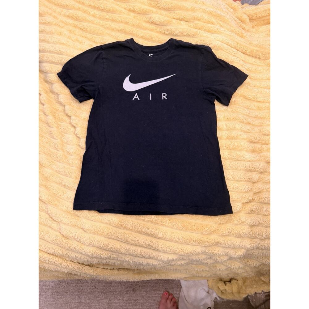The Nike Tee Men's Size Small Black Nike Air Swoosh Logo Shirt Short Sleeve